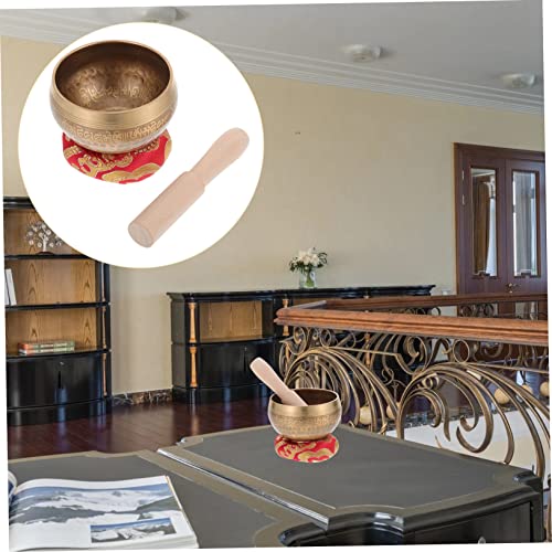 1set Sound Singing Bowl for Meditation and Mindfulness Includes Wooden Rod and Washer for Sound Therapy and Relaxation