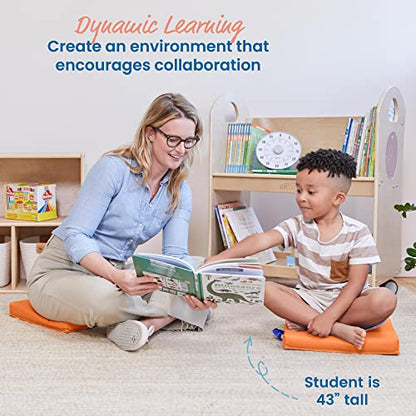ECR4Kids SoftZone Floor Cushions, Square, Flexible Seating, Orange, 6-Piece - color: Orange