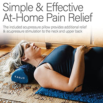 Acupressure Mat and Pillow Set for Back Pain Relief & Neck Pain Relief, with Pressure Points for Muscle Pain Relief with Travel Bag - Amethyst