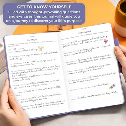 Clever Fox Purpose Seeker Journal – Guided Manifestation & Life Reflection Planner for Daily Self-Exploration, Goal-Setting & Gratitude (Lavender) - color: Lavender