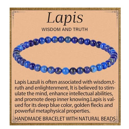 Handmade Healing Bracelet, Natural Gem Stone Crystal Elastic Bracelet