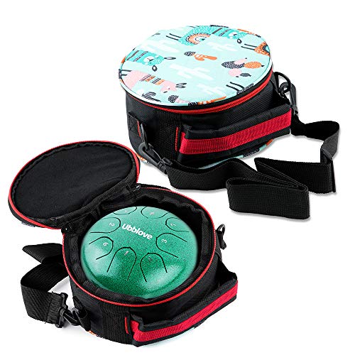 Steel Tongue Drum for Kids: 8 Notes 6 Inches Key of C Metal Steel Drums Instrument with Bag for Meditation, Yoga, musical education, zen tone (Green) - color: Green