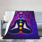 Seven Chakra Yoga Meditation Lotus Purple Mandala Blanket Throw Blanket Ultra-Soft Cozy Micro Fleece Blanket for Sofa, Bed & Travel Use-All Seasons Suitable 80"X60" Inch - color: 3, size: 80"x60"