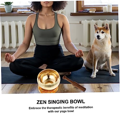 1set Meditation Singing Bowl with Cushion Striker Handmade Nepalese Sound Bowl for Healing Practices for Mindfulness Relaxation