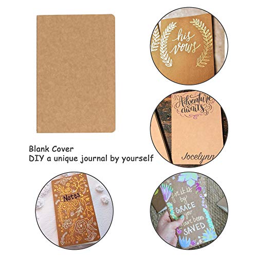 TWONE 3 Pack Travel Journal Notebook for Travelers or School - Kraft Brown Soft Cover - 5.5” x 8.25” - 96 Ruled Pages/48 Sheets - style: Ruled