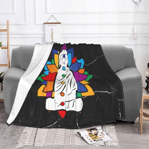 Buddha Chakra Meditation Sofa Blanket Ultra-Soft Micro Fleece Blanket Suitable for Sofa Bedroom Outdoor 50"x40"