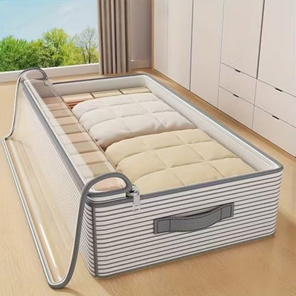 2 PCS Large Storage Bag, Heavy-Duty Non-Woven Fabric with Transparent Window, Multi-Layer Vertical Storage, Suitable for Closet and Under-Bed use.