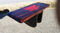 Hand Crafted Red Mahogany Stain Pi Meditation Bench Featuring Hand Painted Lotus Flower and Black Legs