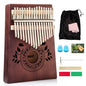 UNOKKI 17-Key Kalimba Thumb Piano - Portable Mahogany Percussion Mbira Instrument - Beginner Tuning Set, Music Instruments for Kids Gifts - Dark Brown - color: Dark Brown
