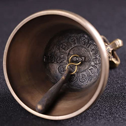 Hand Bell, Brings A Unique Decorative Element To Your Space When Displayed On A Table, Desk Or Shelf(18cm) - size: 18cm