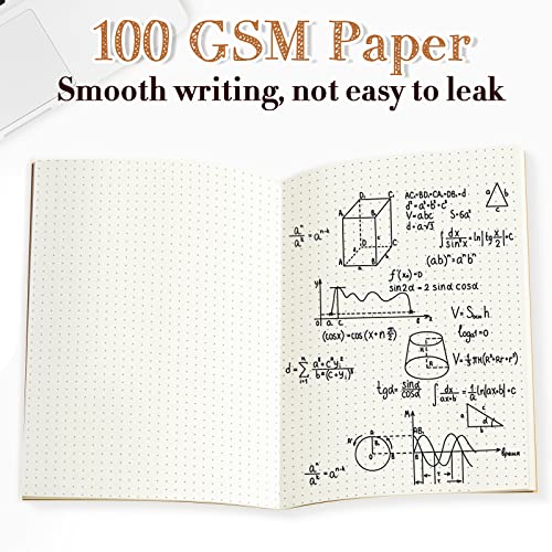 Sabary 72 Pack Kraft Paper Notebook Journals 5.5 Inch x 8.3 Inch A5 Notebook in Bulk Softcover Ruled for Writing Sketch Travel Journal with 60 Pages 30 Sheets(Brown,Dot Grid) - color: Brown, style: Dot Grid