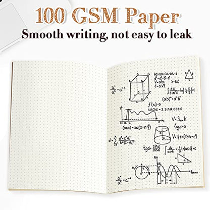 Sabary 72 Pack Kraft Paper Notebook Journals 5.5 Inch x 8.3 Inch A5 Notebook in Bulk Softcover Ruled for Writing Sketch Travel Journal with 60 Pages 30 Sheets(Brown,Dot Grid) - color: Brown, style: Dot Grid