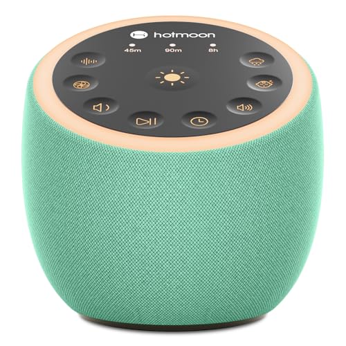 Hotmoon Sound Machine for Sleep, Cocoon 2 White Noise Sound Machine with 40 Relaxing Sounds, Dual-Speaker & Timer, 8 Night Light, Pink Brown Green Noise for Sleeping Adults, Office Privacy, Plug-in - size: green