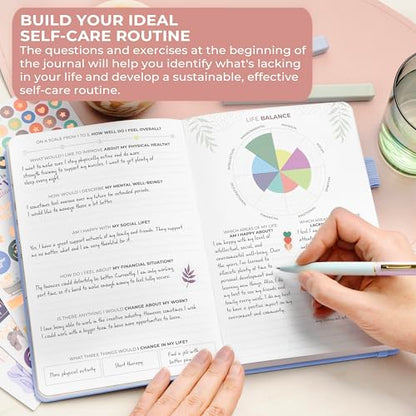 Clever Fox Self-Care Journal Premium – Daily Gratitude & Mental Health Notebook for Women – Reflection & Personal Development Journal (Periwinkle) - color: Periwinkle