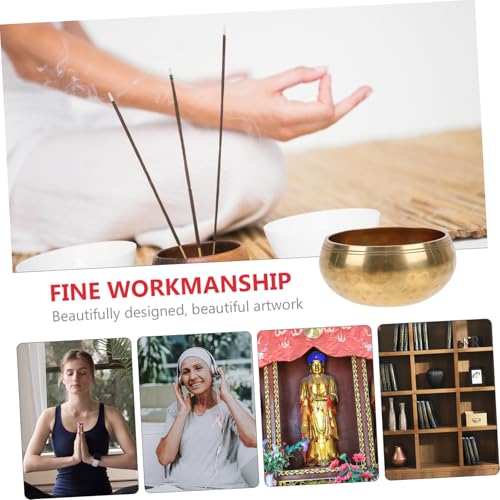 Tibetan Chanting Bowl Handcrafted Meditation Sound Bowl with Mallet and Cushion for Yoga Stress Relief Relaxation Healing Therapy Random Color