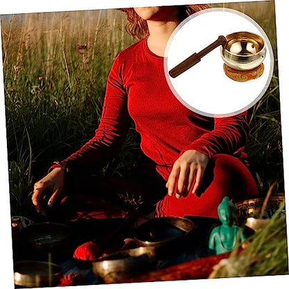 1set Manual Tapping Meditation Bowl with Striker and Cushion for Relaxation Nepal Singing Bowl for Yoga and Spiritual Practices Accessory