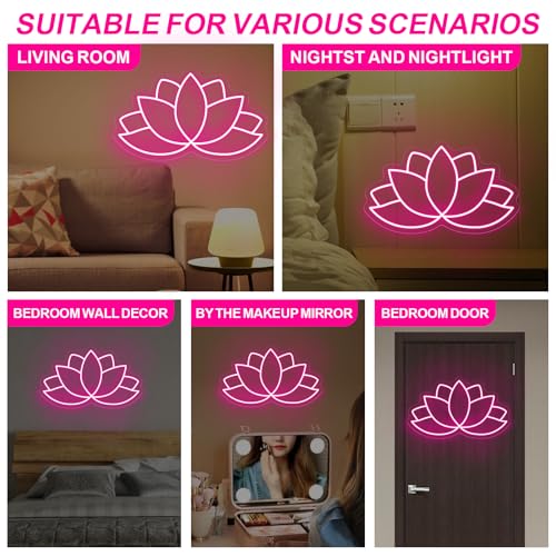 Lotus neon sign, Lotus led sign, Yoga Led Sign, Meditation Led Light, Exercise Room Wall Decor, Buddha Lotus, Pilates Studio Art Meditation Room Wall Art Yoga Lover Gift, Psychic Chakras Healing Exercise - color: Lotus