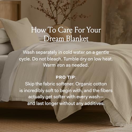 BOLL & BRANCH Dream Bed Blanket - Twin/Twin XL, Mist - Luxury 100% Organic Cotton - Soft, Lightweight and Breathable - Cloud-Like Touch - color: Mist, size: Twin/Twin XL