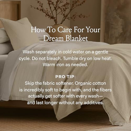 BOLL & BRANCH Dream Bed Blanket - Twin/Twin XL, Mist - Luxury 100% Organic Cotton - Soft, Lightweight and Breathable - Cloud-Like Touch - color: Mist, size: Twin/Twin XL