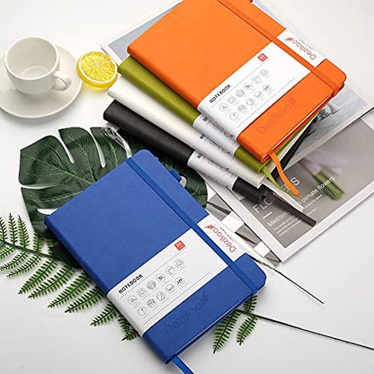 Lined Journal Notebooks with Pen Loop, Hardcover Notebook Journal for Work, 100Gsm Premium Thick Paper with Inner Pocket, Medium 5.7"x8.4", （Blue, Ruled） - color: Blue