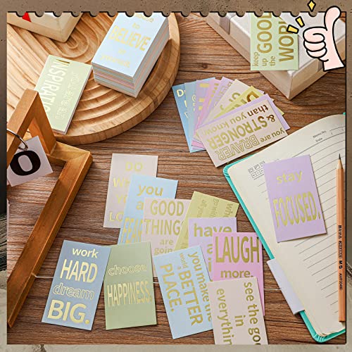 Jinei 300 Inspirational Affirmation Cards Bulk Daily Positive Motivational Gifts Cards Small Mini Encouragement Quotes for Women Coworker Team(Gilded Style) - style: Gilded Style