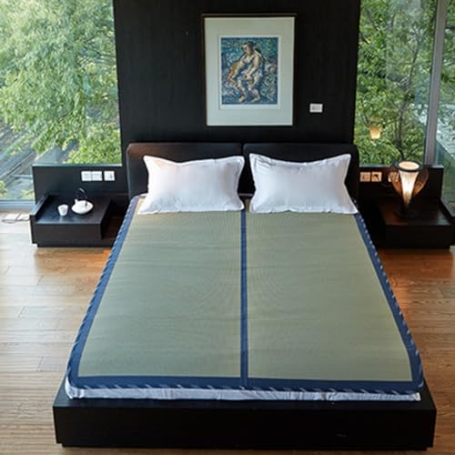 MIINA Japanese Traditional Igusa (Rush Grass) Tatami Mattress, Sleeping Mat, Japanese futon Mattress, Goza Mat (Full_XL, Natural) 59” X 79”