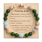 KSQS Healing Stone Bead Bracelet for Women, Natural Gemstones Balance Protection Bracelet, Spiritual Crystal Beads Bracelet Anxiety Relief with Meaning Card - style: Positivity & Joy