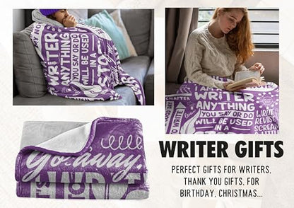 Huglanket Writer Gifts Blanket - 50" x 65" Throw, Flannel Blanket - Graduation/Birthday for Writers, Novelist, Scriptwriter