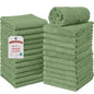 RIVERSIDE Pack of 24 Wash Cloths for Showering, 12 x 12 Inches, Super Soft & Absorbent, 100% Cotton Washcloths Premium Quality Flannel Face Cloths for Bathroom, Gym, Spa (Sage Green, 24 Pack) - color: Sage Green