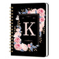 Lined Spiral Journal Notebook, A5 College Ruled Spiral Notebook for Women, Hardcover with Elegant Design for Work and Note-Taking, 5.5 * 8.25 inch, 160 Pages, Letter K - color: K