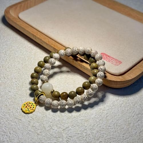 Natural Star Moon Bodhi Bracelet for Women Men Double-loop Winding Star Moon Bead Bracelet Meditatioon Healing Anxiety Relief Energy Buddha Bead Bracelets Birthday Gift - color: Bodhi 74