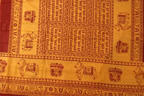 ASHIRWAD 100% Cotton Meditation Yoga Scarf Shawl Large Beach Wrap Hindu Prayer Stole OM Hare Krishna print | AE000060-00 - color: Hare Krishna