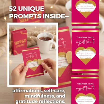 Self-Care Scratch-Off Activity Cards – 52-Week Wellness Challenge Deck for Mindfulness, Stress Relief & Self-Love Rituals, 4.7 x 2.8 Inches - style: Self Care
