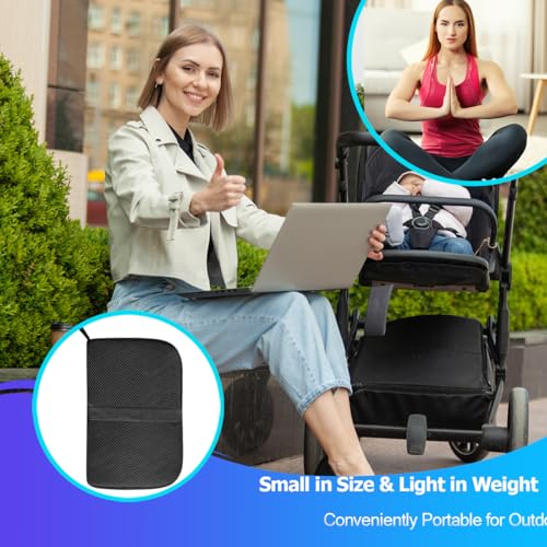 Foldable Gel Seat Cushion for Travel, Portable Chair Cushion for Camping, Honeycomb Seat Cushion, Portable Gel Cushion for Pressure Relief,1.15-Inch Thick (Black)