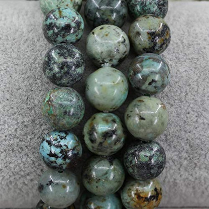 Keleny Fashion Crystal Man Women Stretch Bracelet 10mm Round Beads Rock Jasper 7 Inch Unisex - color: Green African Turquoise Pine