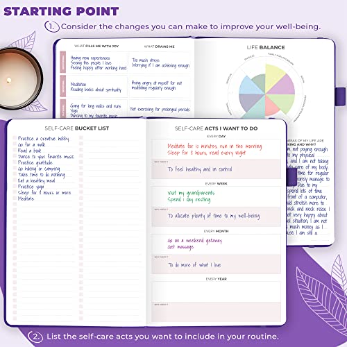 Clever Fox Self-Care Journal – Daily Reflection Notebook – Mental Health & Personal Development Planner, Meditation & Mood Log, A5 (Purple) - color: Purple, size: A5 (5.8'' x 8.3'')
