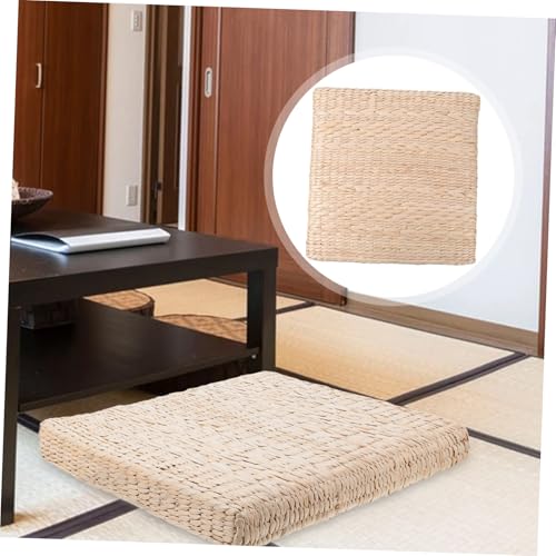 Zerodeko 1pc Hand-Woven Straw Meditation Mat for Home Use Cushion for Yoga Tatami and Zen Practices and Attractive Design for Meditation Spaces
