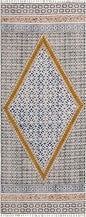 2.6x4 Ft Cotton Yoga Mat Rug – Blue Extra Large Hand-Woven Cotton Dhurrie Meditation Rug for Yoga Perfect Runner for Hallway, Kitchen, Living Room Area Runner