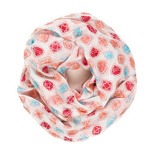 MELIFLUOS DESIGNED IN SPAIN Scarf for Women Lightweight Floral Flower Scarves for Summer Fall Shawl Wrap - color: Madrid Collections 42 - Beige Geometric