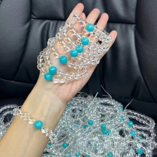 Beaded Bracelets for Women,Stretch Healing Crystal Bracelet Natural Stone Gemstone Jewelry Gifts - color: Style F-Clear Quartz&Amazonite