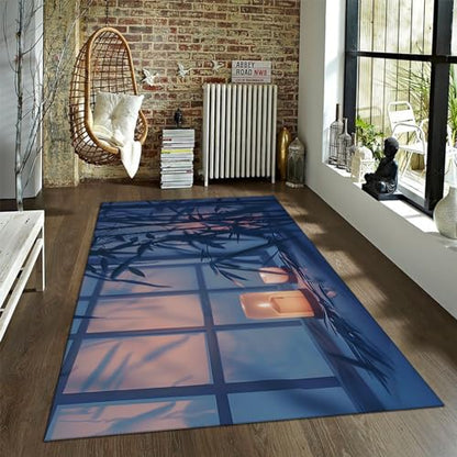 Meditation Area Rugs Relaxing Rugs for Room Decor Modern Non-Slip Carpets Ultra-Thin Machine Washable Rug for Living Room Decor 6'x7' - size: 6' x 7' (Rectangular)