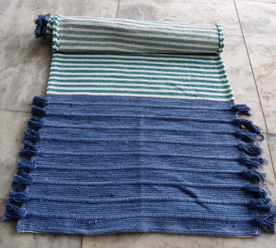 Natural herbs infused Organic Cotton yoga mat for meditation, Pilates, fitness, prayer| Hand-woven, Anti-slip back| No Synthetic or chemical