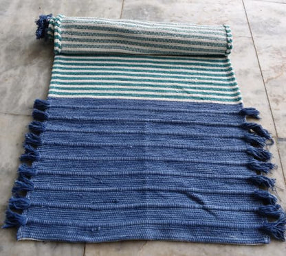 Natural herbs infused Organic Cotton yoga mat for meditation, Pilates, fitness, prayer| Hand-woven, Anti-slip back| No Synthetic or chemical