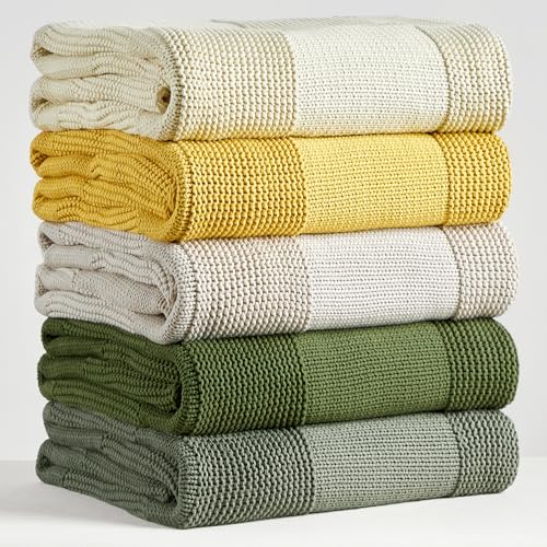 Longhui bedding 100% Cotton Chunky Cable Knit Throw Blanket for Sofa Couch Bed Baby Nursery, Bold Thread, Home Decorative Blanket, Bonus Laundering Bag, 60 x 80 Inches, Beige - color: Beige, size: 60"x80", Oversize