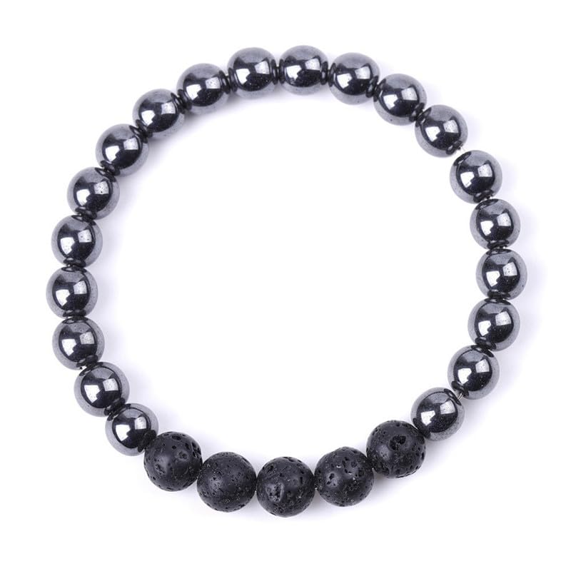 HZHRony Healing Crystal Stone Beads Bracelet Irregular Gemstone Beaded Bracelets For Women and Men Anxiety Relief Yoga Bracelet Jewelry Gifts 7 Inch - color: Grey