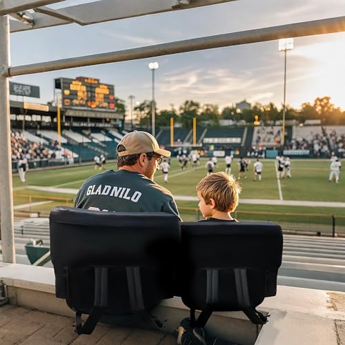 Stadium Seats for Bleacher Chairs (Black, Wide-22.5"-1 Pack) | Back Support, Cushion - size: Wide-22.5"-1 Pack