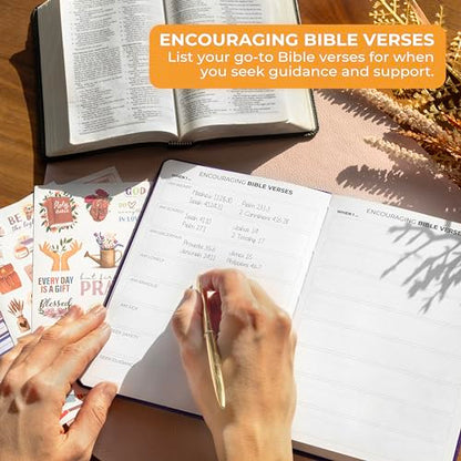 Clever Fox Prayer Journal – Daily Devotional & Gratitude Notebook – Religious Planner & Gods Book – Faith Based Gifts & Accessories (Purple)