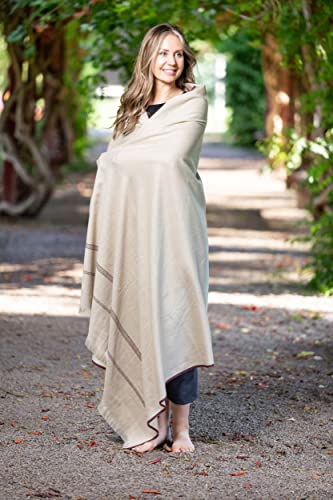 Versatile Premium Wool Blend Meditation Shawl - Large Unisex Prayer Wrap, Oversized Scarf & Yoga Blanket