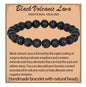 LPBeads Handmade Natural Gemstone Stretch Elastic Bracelet Healing Crystal Round Stone Beads Jewelry Gifts for Women Men - color: Black Lava, size: 8mm