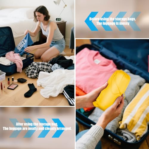 Microfiber Bags with Drawstring Soft Protective Pouch for Blanket,Shoes,Travel Cloth,Camping Bag,Sleeping Bag,Handbag,Winter Coat,Bulky Bedding (6 Pack, Yellow, 17.7” x 22”)